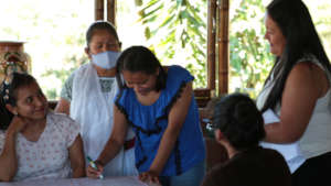Woman sharing their views