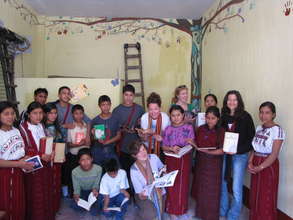 LHI students and volunteers preparing the library