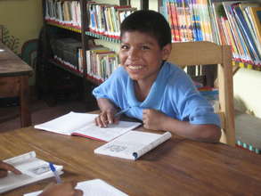 Antonio Jeremias Caba López enjoying the library