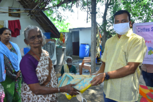 Clothes Donation for poor elderly person in Kurnoo