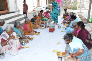 Donating meal every day for poor elderly persons