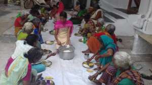 Midday meal donation for poor old age people