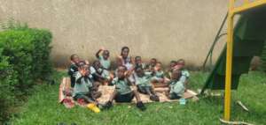 children during an outdoor playtime.
