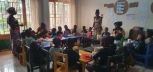 children during a snack time at the center