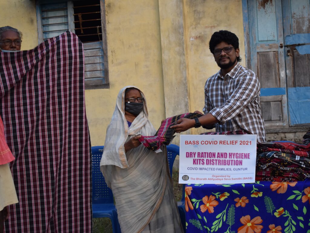 distribution of blankets to elderly