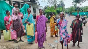 distribution of blankets and sarees