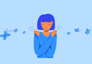 The "butterfly hug" technique taught to Melody