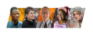 Gregoire Ahongbonon (left) with 2021 Humanitarians