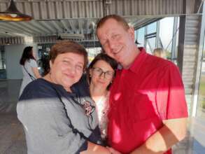 With the Project Leaders she calls mum and dad