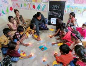 Diwali celebration at creche