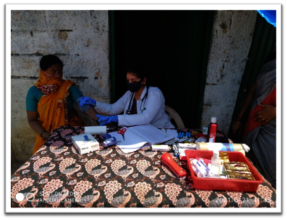 Children and women attend health camp labour colon