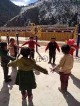 Playing in the courtyard