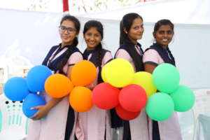 Girls at a Children Health Fair (Baal Health Mela)