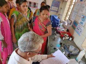 Women attending a health screening