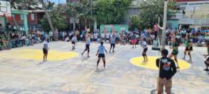 Volleyball on the Caye Caulker basketball court