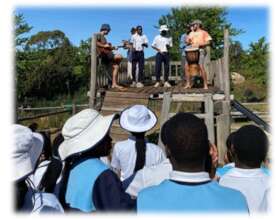 Hosting a music workshop for learners in Zimbabwe