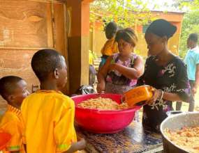 Kids being served