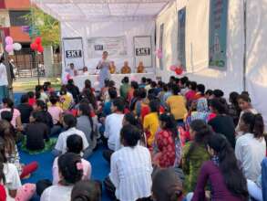 Dr. Rinku Saini teaching the girls