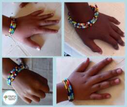 self-made beaded arm bracelets