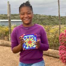 creating mosaics at weekly art lessons