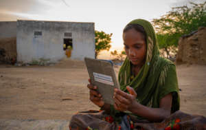 Norti, 11, attends digital night school in Indole.