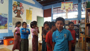 Students waiting in line to be measured!