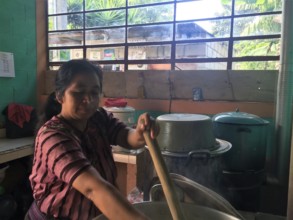 Cooking a nutritious meal for our students