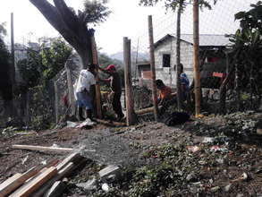 Working on the Nueva Vida garden