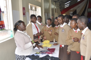 MH Day demo making reusable sanitary towels