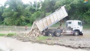 Stones for the fence's foundations