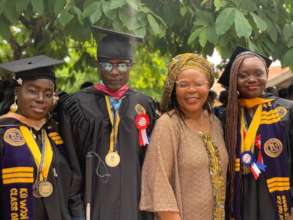 Leymah Gbowee with GPFA graduating scholars