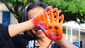 Girl Finger Painting