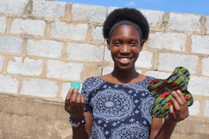 Girls as leaders, Margaret shares her products.