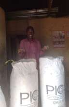 Mawazi showing off clean, rodent free peanuts