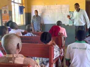 Farmers during a theoretical training session.