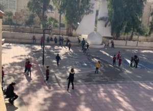 Children playing at school