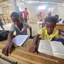 Some of our students catching up on school work.