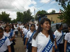 Verbo school girls proudly marching in the parade!