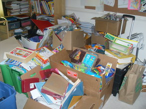 The donations swamped our family room!