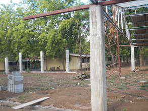 Side view of auditorium construction project
