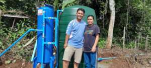 Ajarn and his wife grateful for the filter