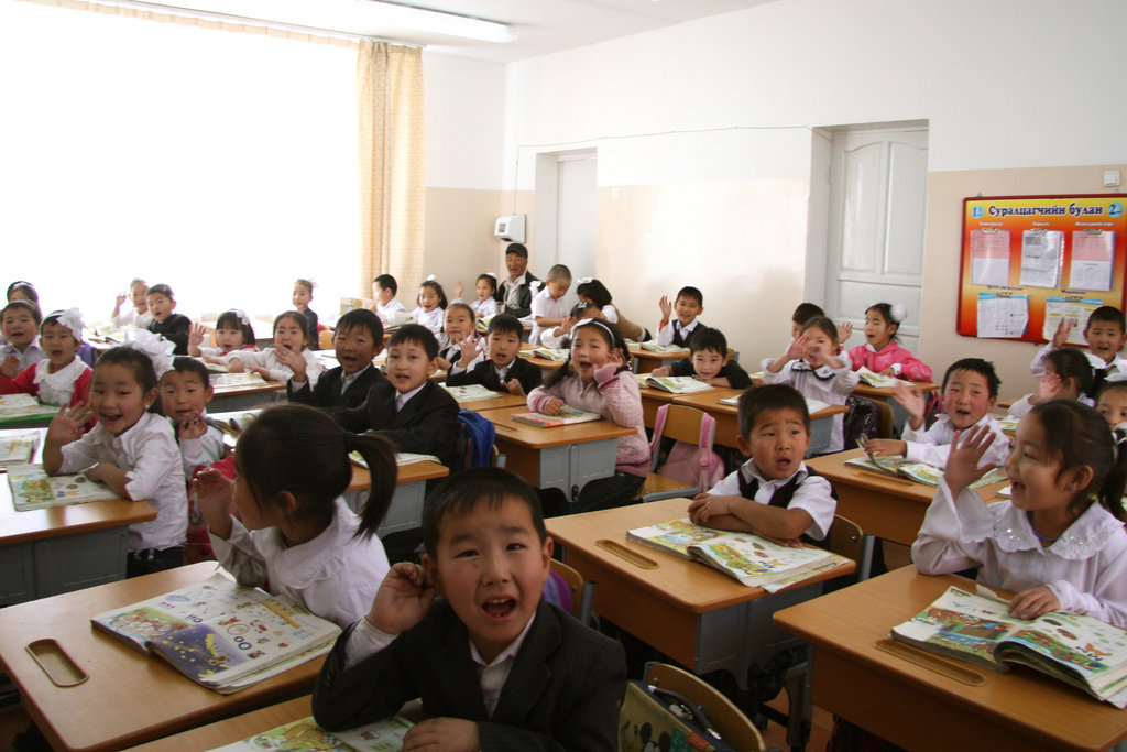 Great students with new books