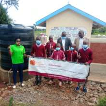 Commissioning boys toilet Utafiti primary school