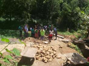 Construction of spring protection at water source