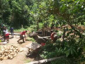 Construction of spring protection at water source