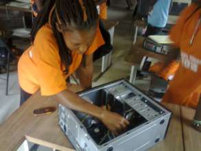 Boot Camp Girl Learning How to Fix Computer