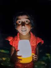 Girl with solar lantern