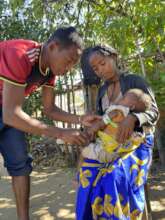 Child getting their measurements taken