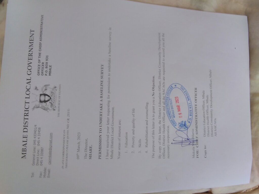 Letter to SHARE organization