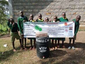 Taking delivery of soap & water container